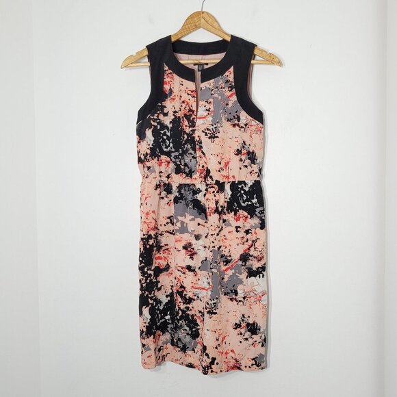 chic Dresses & Skirts - 💕Chic by Jacob | Coral & Grays Floral Sleeveless Sheath Dress Notch Neck Lined